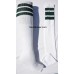 12 pack of 19 Inch Assorted White tube socks with old school three stripes 