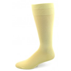 Premium mercerized cotton light yellow dress socks-Men's