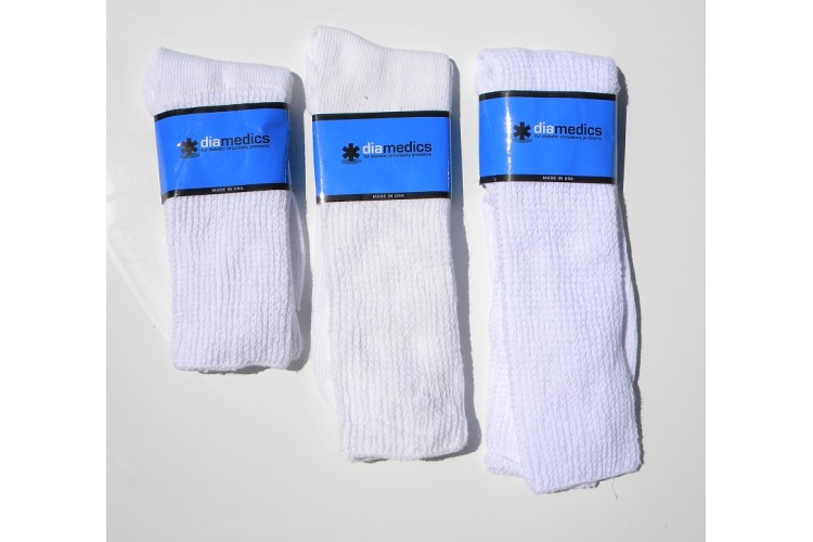 Size 8-12 100% Cotton Comfort Top Diabetic Crew Socks