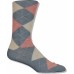 Vanucci denim blue and pink mercerized cotton argyle socks-men's