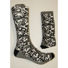 Size 9-13 Padded Cheetah Camouflage Cotton Crew Socks 