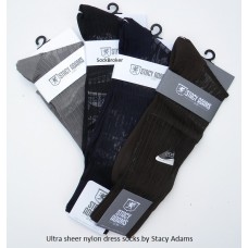 Stacy Adams ribbed silky sheer tuxedo formal socks-Men's