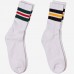Pack of sz 5-9 White 3 stripe old school cotton crew socks 