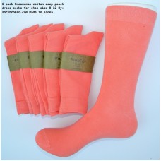 Coral Peach Combed Cotton Dress Socks Coral Peach Combed Cotton Dress Socks