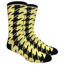 Black and yellow hounds-tooth cotton dress socks-Men's 7-12