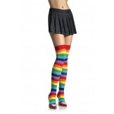  Rainbow striped over the knee thig..