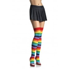  Rainbow striped over the knee thigh high socks