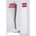 23 inch White tube socks red and royal blue striped knee high socks