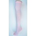 Cotton white with baby pink striped over the knee thigh high socks