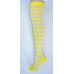 Cotton white neon yellow striped over the knee thigh high socks