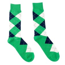 Kelly Green Cotton Argyle Dress Socks