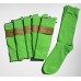 6 pairs Groomsmen Lime Green Cotton Dress Socks Men's