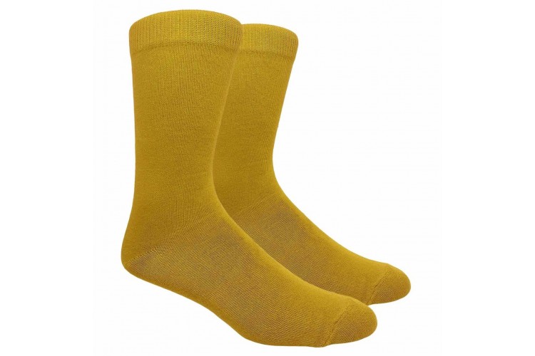 Mustard Yellow Men's Cotton Dress Socks