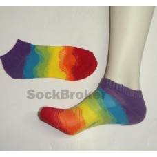 3 pairs of  men's digital rainbow low cut no show socks