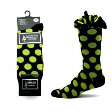 Ricci couture premium black & Lime green cotton polka-dot dress socks