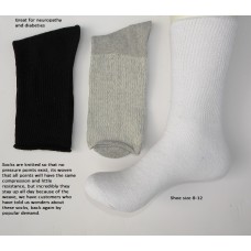 6 Pack  Of Cotton Slightly Padded Neuropathy Athletic Socks