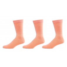 6 Peach Groomsmen Cotton Dress Socks size 8-12