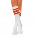 23 " White with 3 Orange striped tube socks 