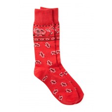 Red Paisley Men's Cotton Dress Socks