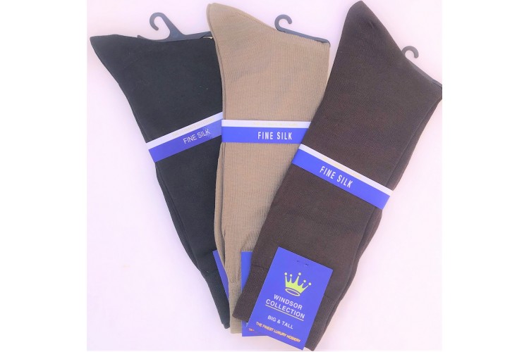 New Windsor Collection Men's Silk Mid Calf Dress Socks