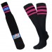 3 Pairs of Black 23 inch Old School three striped tube Knee High socks