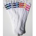 23 Inch White Tube Knee High Socks With Old School Three Striped