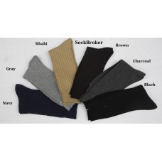 Special 12 Pack  Of Assorted Thin Cotton Ribbed Dress Socks