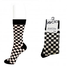 Mens black and beige checkered dress socks by Popkiller Mens black and beige checkered dress socks by Popkiller