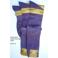 Purple sheer nylon knee high dress socks-Size 8-12
