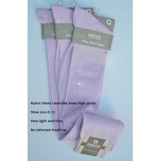 Lavender /  Light purple sheer nylon knee high dress socks-Size 8-12