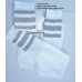 19 inch White cotton tube socks with 3 gray stripes