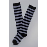 Black and Light Gray Striped Knee H..