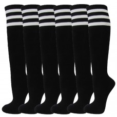 Sale!!! 12 pairs of Black and white triple striped knee high socks