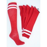 Red with double white striped knee ..