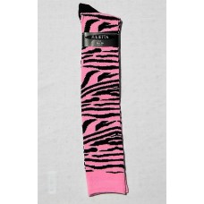 Pink Zebra Striped Knee High Socks