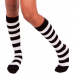 Black and white wide thick striped knee high socks