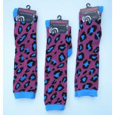 Purple cheetah  knee high socks by Everbright