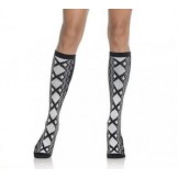 Acrylic Faux lace Up knee high sock..