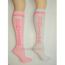 Cancer Awareness knee high socks  "Survivor"
