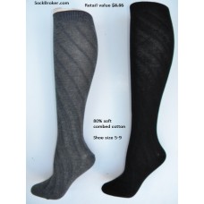 Sockbroker swirl solid cotton knee high socks