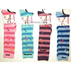 4 pack Cotton Musical Notes Knee High Socks