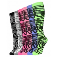 Zebra print stripe knee high socks by Julietta