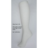 Off white opaque thin nylon knee hi..
