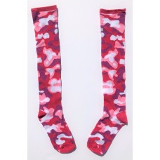 Hot Pink Camouflage knee high Socks-Women