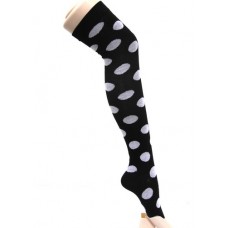 Black with white polka-dot over the knee / thigh high socks