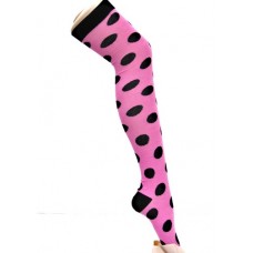 Pink with black polka-dot over the knee / thigh high socks by julieta