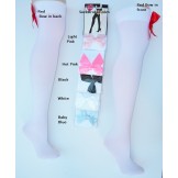 White opaque stay-up thigh hi socks..