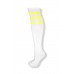 White with three Neon yellow striped knee high socks