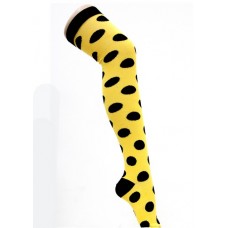 Yellow with black polka-dot over the knee / thigh high socks by julieta