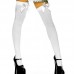 White opaque stay-up thigh hi socks with satin bow